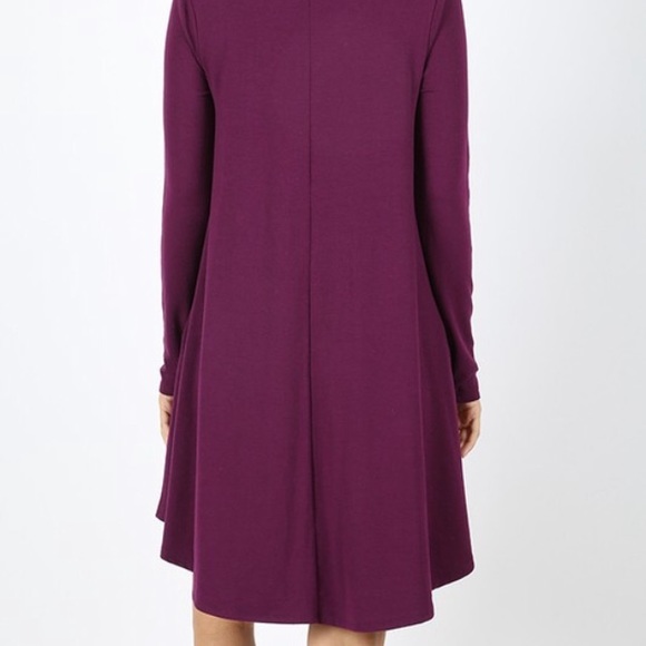 Navy Blue A-line Dress with pockets - Picture 4 of 5